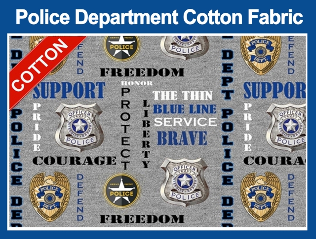 Police Department Cotton Fabric